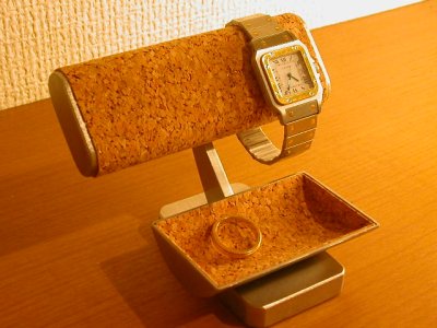 画像3: 腕時計スタンド　　だ円パイプ腕時計2本掛けトレイ付き時計スタンド　
