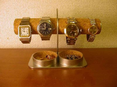 画像1: 腕時計スタンド　ハーフムーン腕時計スタンド丸トレイバージョン
