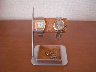 画像1: 腕時計スタンド　　だ円大きいトレイ付き腕時計スタンド