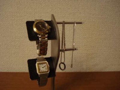 画像2: 腕時計スタンド　ブラックアクセサリーインテリアスタンド　指輪スタンド付き