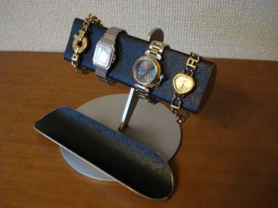 画像3: 誕生日プレゼントに　ブラックコルク半円パイプ4本掛け腕時計スタンド