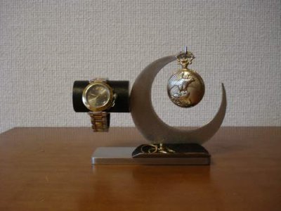 画像3: 腕時計スタンド　腕時計＆懐中時計ブラックトレイスタンド