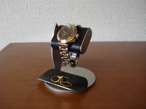 画像1: 腕時計スタンド　時計スタンド　ウオッチスタンド　ブラックコルクディスプレイ腕時計スタンド　黒トレイバージョン (1)