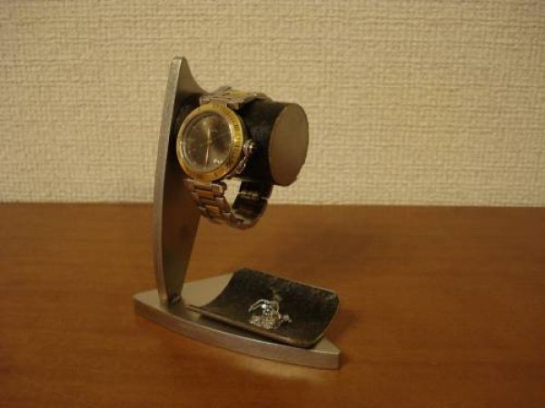画像1: 腕時計スタンド　デザインブラックこるく時計収納台　黒トレイ　WS213 (1)