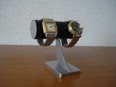 画像3: 腕時計スタンド　ブラック2本掛けデスクウォッチスタンド　WSD78