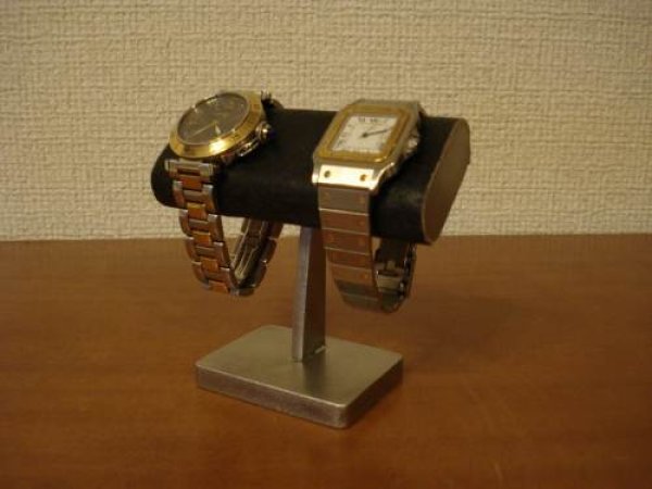 画像1: 腕時計スタンド　小粒な2本掛けブラック腕時計スタンド　　WSD778 (1)