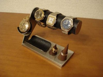 画像3: プレゼントに！3本掛け腕時計スタンド＆懐中時計、ダブルリングスタンド　WSD456 