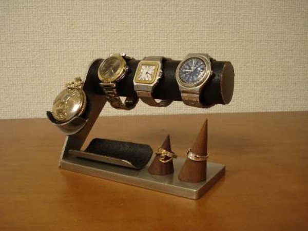 画像1: プレゼントに！3本掛け腕時計スタンド＆懐中時計、ダブルリングスタンド　WSD456  (1)