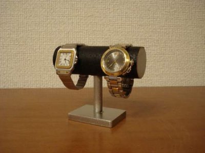 画像2: 腕時計スタンド　角台座2本掛けブラック腕時計スタンド　WSD8855