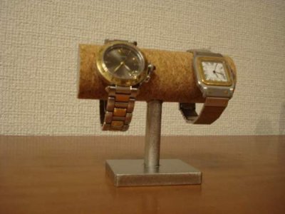 画像1: 腕時計スタンド　角台座2本掛け腕時計スタンド　スタンダード　WSD7754
