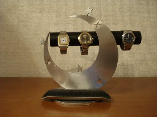 画像1: 誕生日プレゼントに　トリプル気まぐれムーンブラックロングトレイ腕時計スタンド (1)