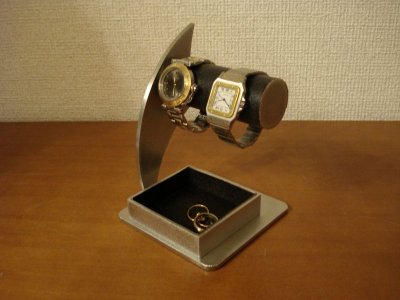 画像3: 誕生日プレゼントに　ブラック2本掛けでかいトレイ腕時計スタンド　DKT55