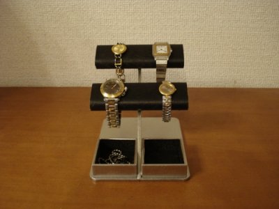 画像2: 誕生日プレゼントに　ブラック4本掛け楕円時計収納ケース風腕時計スタンド