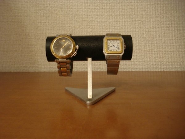 画像1: ウォッチスタンド　ブラック2本掛けデザイン腕時計スタンド　DSW45 (1)