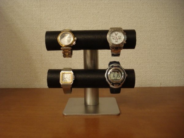 画像1: 腕時計スタンド　飾る向きを変えれるブラック手動式腕時計スタンド　 (1)