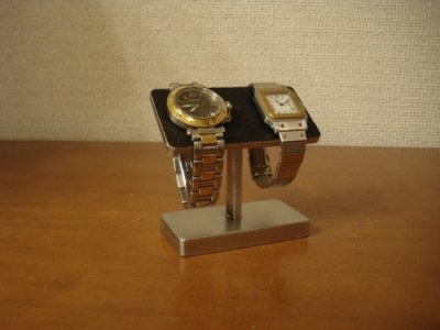 画像3: 彼氏へのプレゼントでしたら！どっしり2本掛けバー腕時計スタンド　ブラック