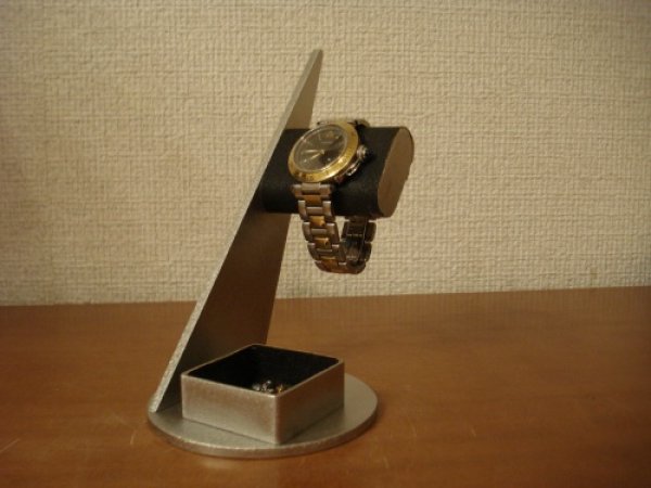 画像1: 腕時計スタンド　ブラックシャープな腕時計スタンド　角トレイ付き　AK776 (1)