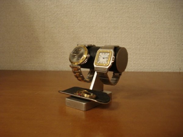 画像1: 誕生日プレゼントに　ブラックトレイ付き腕時計スタンド　AK776 (1)
