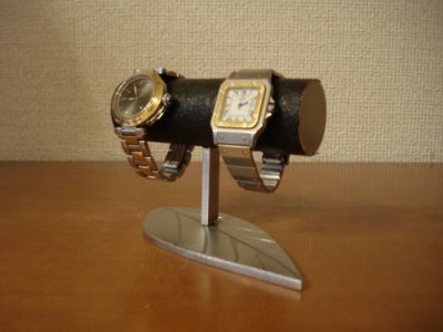 画像3: 腕時計スタンド　ブラック2本掛けリーフ腕時計スタンド 　AK491