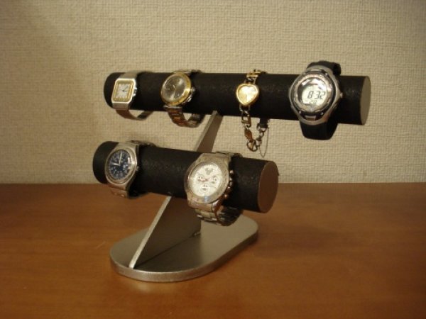 画像1: 腕時計スタンド　 2段ブラック腕時計スタンド　AK665 (1)
