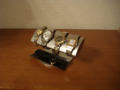 画像3: 腕時計スタンド　誕生日プレゼントに！でかいだ円男性用腕時計スタンド　ブラックロングハーフパイプトレイ　AK591