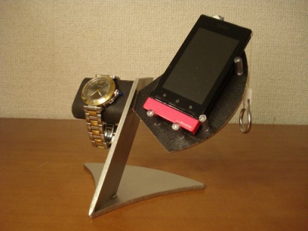 画像1: 腕時計スタンド　ブラック携帯電話ケース！！携帯電話＆腕時計スタンド (1)