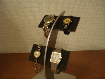 画像3: プレゼントに　反り返るブラック4本掛け腕時計スタンド　AK532