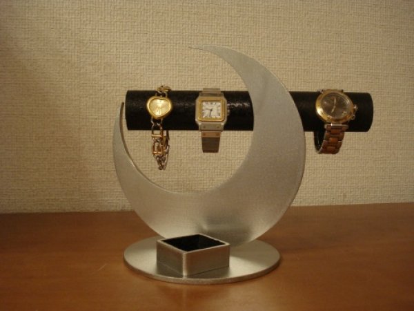 画像1: プレゼントに　三日月ブラック腕時計スタンド　角トレイ　スタンダード　AK428 (1)