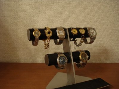 画像3: プレゼントに　ブラック6〜8本掛け腕時計スタンドロングトレイバージョン　AK5544