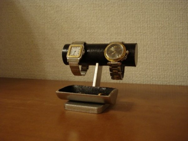 画像1: 腕時計スタンド　誕生日プレゼントにいいですよ！とても可愛い小物入れトレイ付きブラック腕時計スタンド　AK5521 (1)