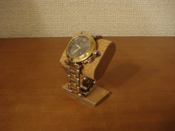 画像1: 腕時計スタンド　ウオッチスタンド 1本　腕時計スタンド 自作　腕時計スタンド おしゃれ　腕時計スタンド かわいい　だ円腕時計スタンド　ベルトコルク台座接触バージョン  AK311 (1)