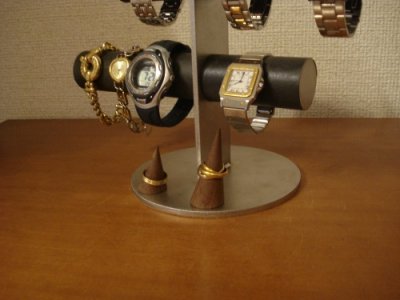 画像2: ウオッチスタンド　ブラック6本掛け腕時計スタンド　指輪スタンドバージョン（未固定　動かせます）　AK5133