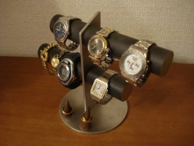 画像3: ウオッチスタンド　ブラック6本掛け腕時計スタンド　指輪スタンドバージョン（未固定　動かせます）　AK5133