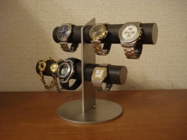 画像1: 腕時計スタンド　腕時計スタンド 6本　腕時計スタンド かわいい　腕時計スタンド diy　腕時計スタンド 高級　ウオッチスタンド　ブラック6本掛け腕時計スタンド スタンダード　AK287 (1)