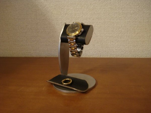時計ラック腕時計スタンド　ヘアーライン仕上げブラックシングル腕時計スタンド　AKデザイン