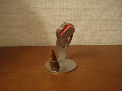 画像2: 時計スタンド　ちょっと背が高いシングルレッドコルク腕時計スタンド　未固定木製リングスタンドバージョン　AK045