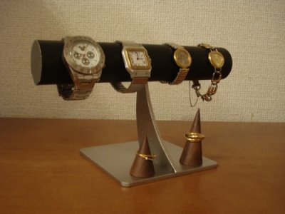 画像3: 誕生日プレゼントに　ブラック未固定指輪スタンド付き腕時計スタンド　AK311