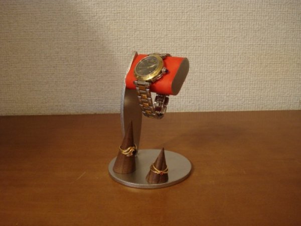 画像1: 時計スタンド　ちょっと背が高いシングルレッドコルク腕時計スタンド　未固定木製リングスタンドバージョン　AK045 (1)