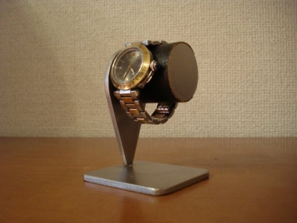 画像1: ウオッチスタンド ブラック1本掛け腕時計スタンド (1)