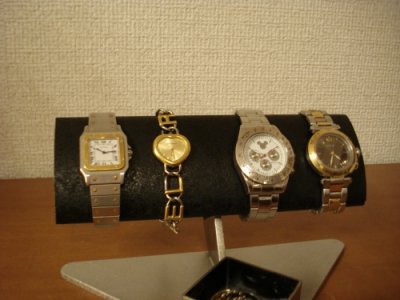 画像2: ウオッチケース　腕周り太い方用幅広だ円ブラック腕時計スタンド