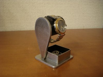 画像2: 腕時計スタンド　ウオッチスタンド 1本　腕時計スタンド 自作　腕時計スタンド おしゃれ　腕時計スタンド かわいい　ブラックコルク腕時計スタンド　角トレイバージョン