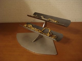 アクセサリースタンド 2段アクセサリー収納スタンド 木製リング