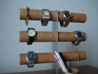 画像3: 腕時計スタンド　12本掛け腕時計タワースタンド トレイ,ペン入れトレイバージョン