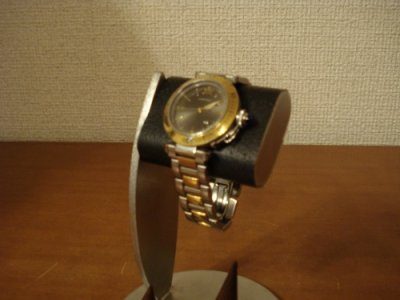 画像2: ウオッチスタンド　ちょっと背が高いシングルブラックコルク腕時計スタンド　リングスタンドバージョン
