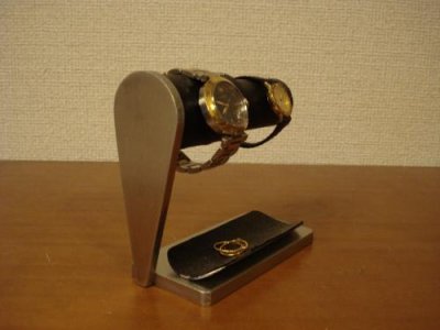画像3: 腕時計スタンド　男女ペア腕時計スタンド　ハーフパイプブラックトレイ