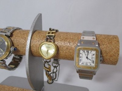 画像1: 腕時計スタンド　4本掛けロングトレイ付きハーフムーン腕時計スタンド　腕時計スタンド