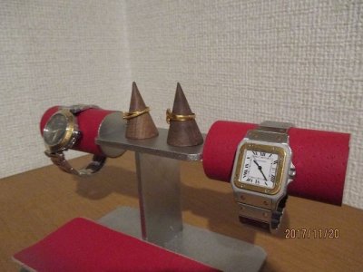 画像3: 腕時計スタンド　腕時計、リング、小物入れスタンド　レッド