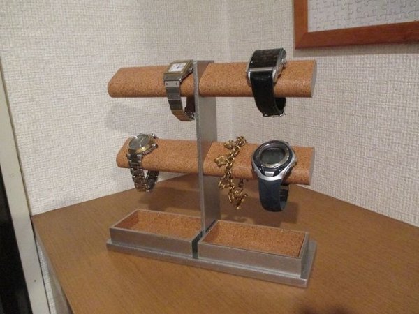 画像1: 腕時計スタンド　8本掛け楕円パイプ腕時計スタンド　ak-design　腕時計スタンド 手作り　腕時計スタンド 高級　腕時計スタンド おしゃれ　ウォッチスタンド　腕時計スタンド 1本 (1)