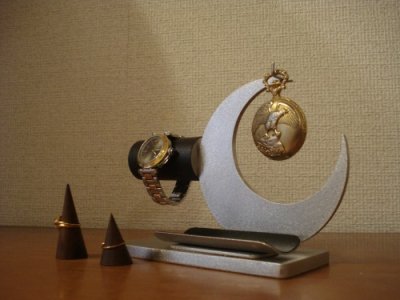 画像3: 懐中時計スタンド　腕時計、懐中時計ブラックトレイ＆リングスタンド未固定バージョン　　ak-design　受注製作 N15611