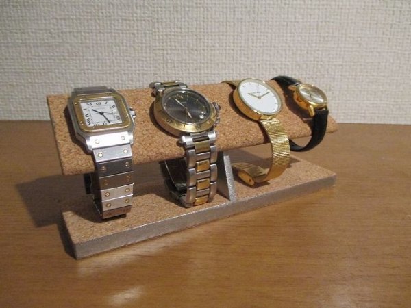 画像1: 腕時計スタンド　　4本掛けコルク腕時計スタンド　コルク仕様　1918 (1)